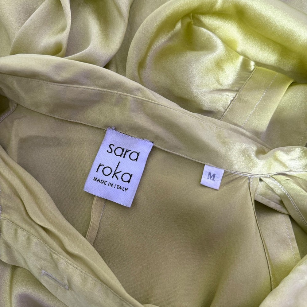 Lola Paredes Lime Green Satin Poncho Dress - Picture 3 of 16